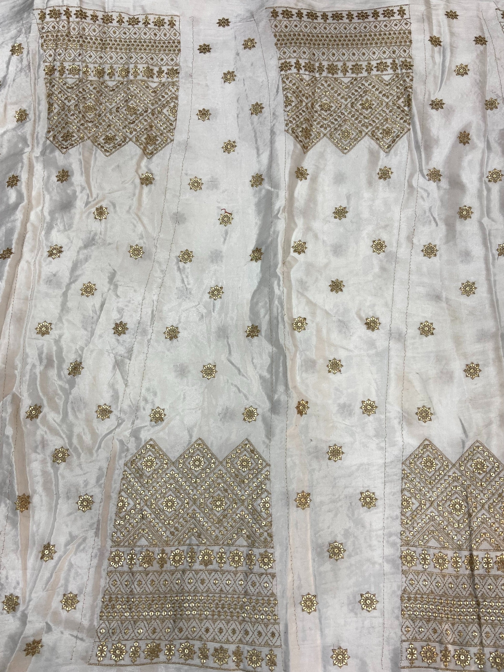 White Dyeable Embroidered Kali Viscose Gaji Silk Fabric
