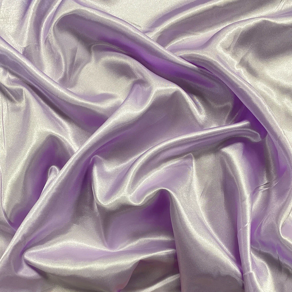 Lilac Plain Dyed Moss Satin Fabric