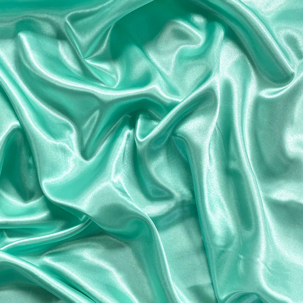 Mint Green Plain Dyed Moss Satin Fabric