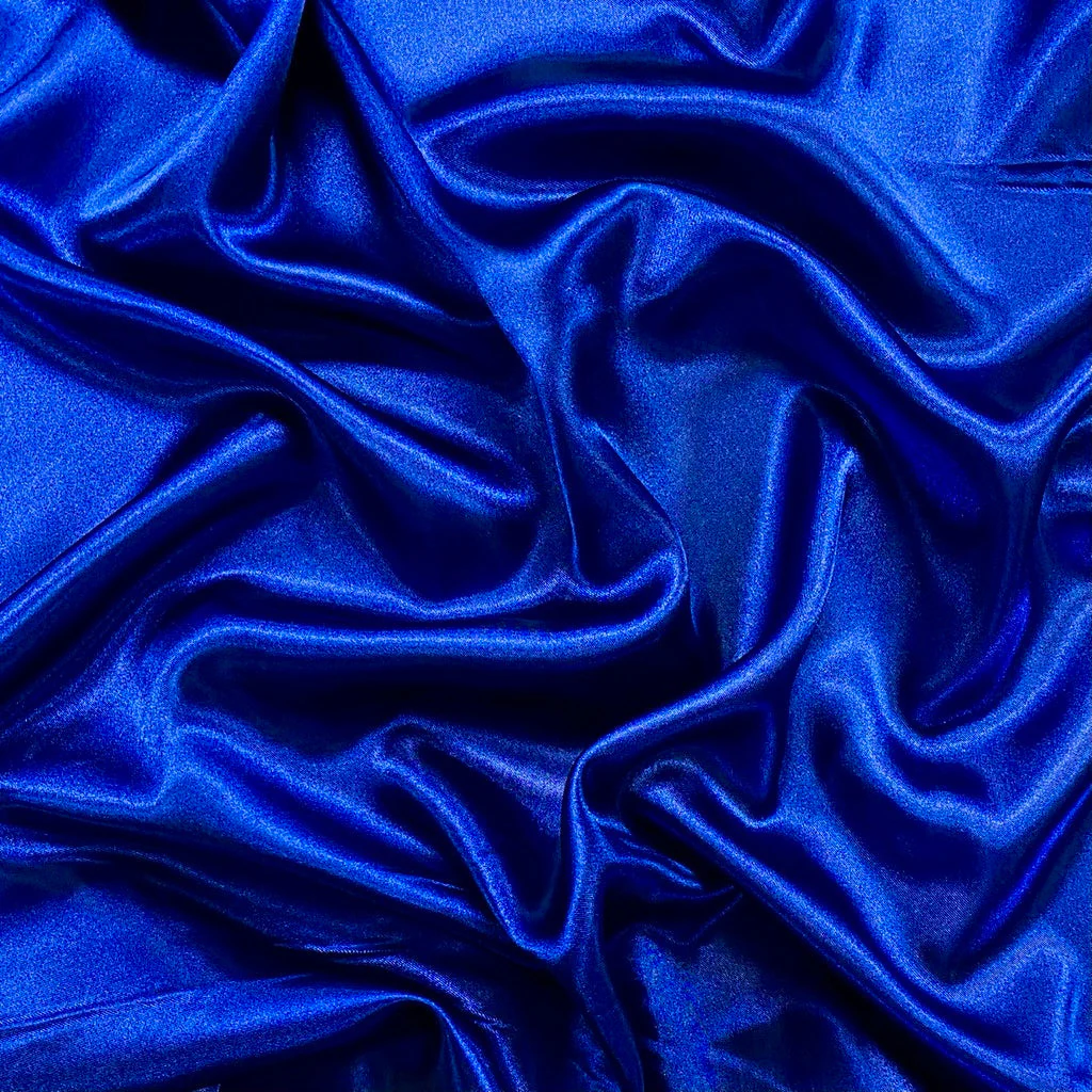 Royal Blue Plain Dyed Moss Satin Fabric