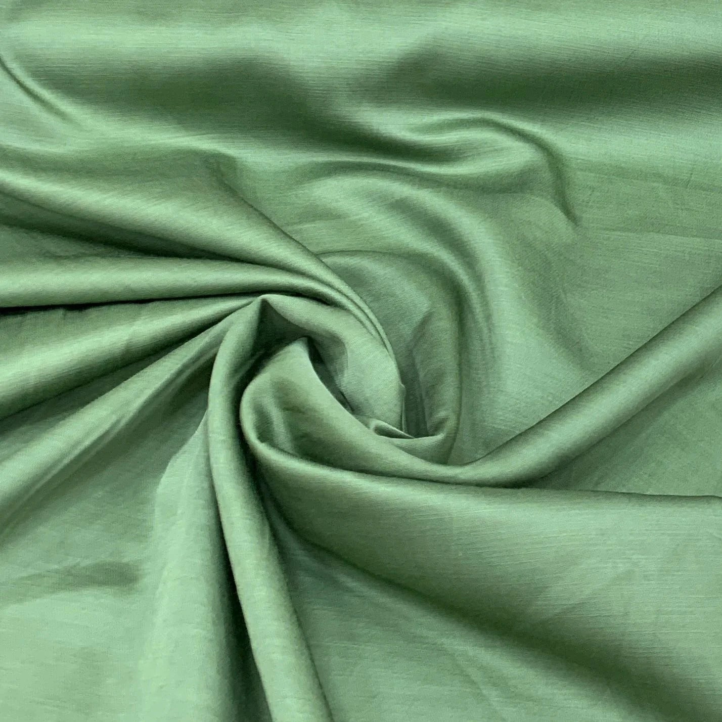 Dusty Green Plain Viscose Linen Satin Fabric