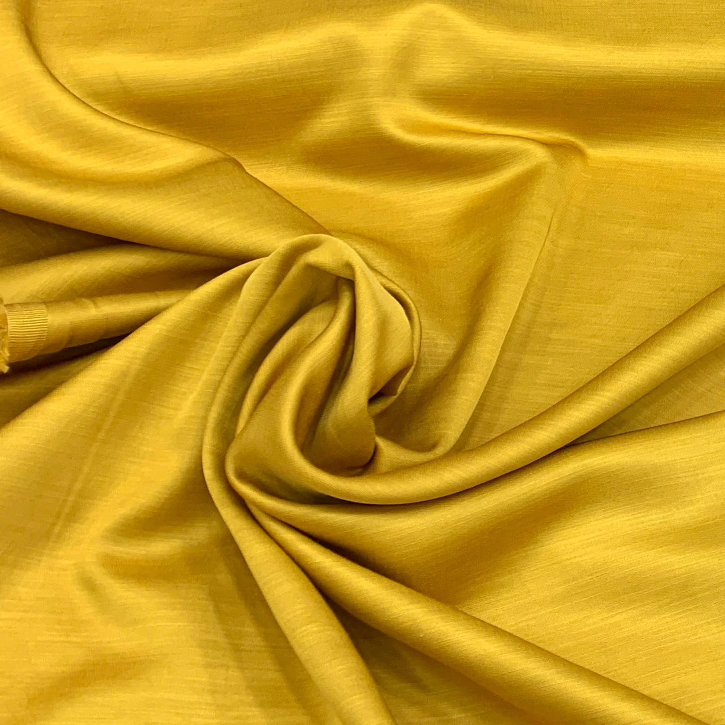 Mustard Yellow Plain Viscose Linen Satin Fabric