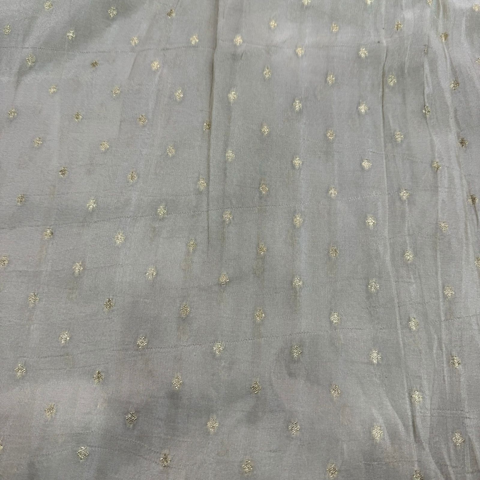 Rose Gold Butti Floral Dyeable Zari Banarasi Viscose Gold Tissue Silk Fabric
