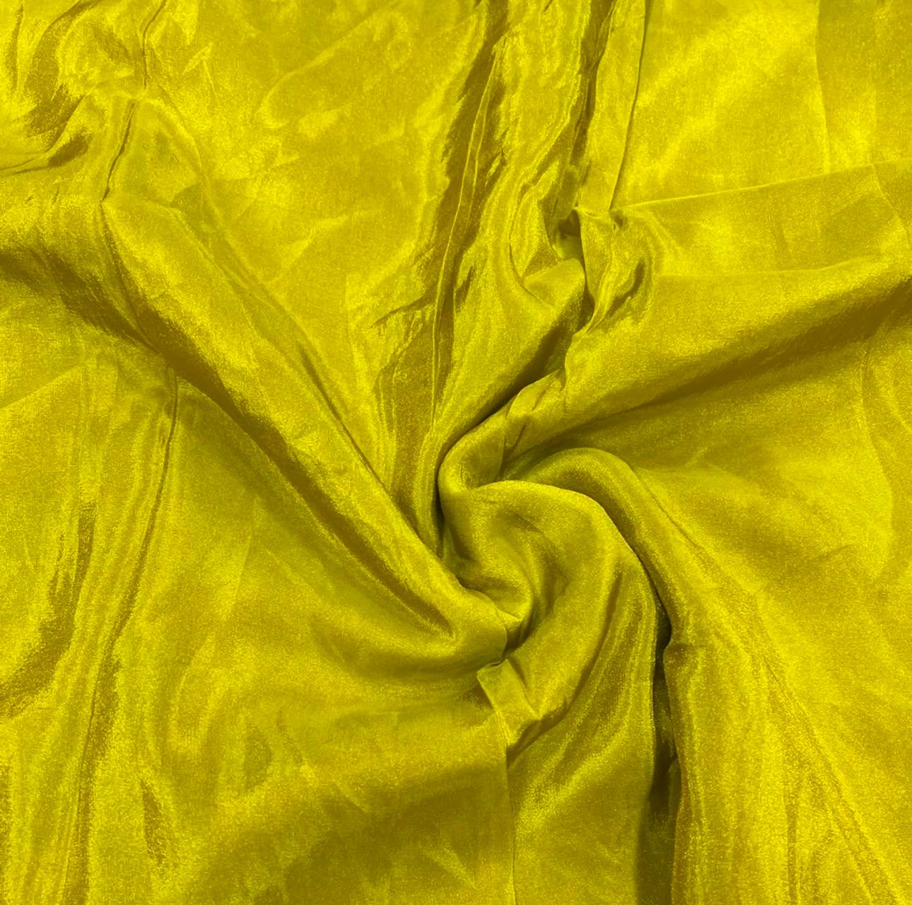 Olive Yellow Plain Viscose Gold Tissue Silk Fabric