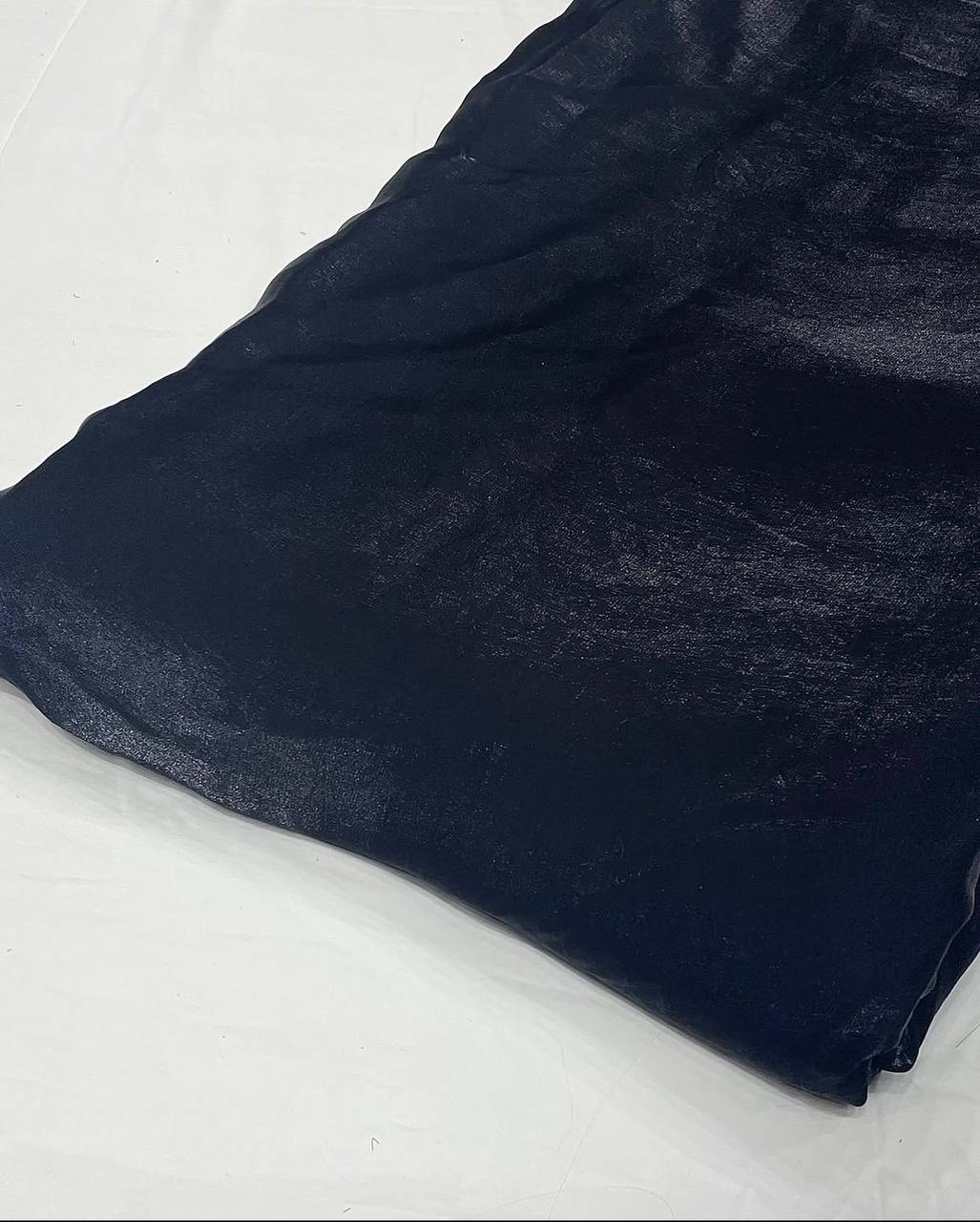 Black Plain Dyed Fendi Silk Fabric (Wholesale)