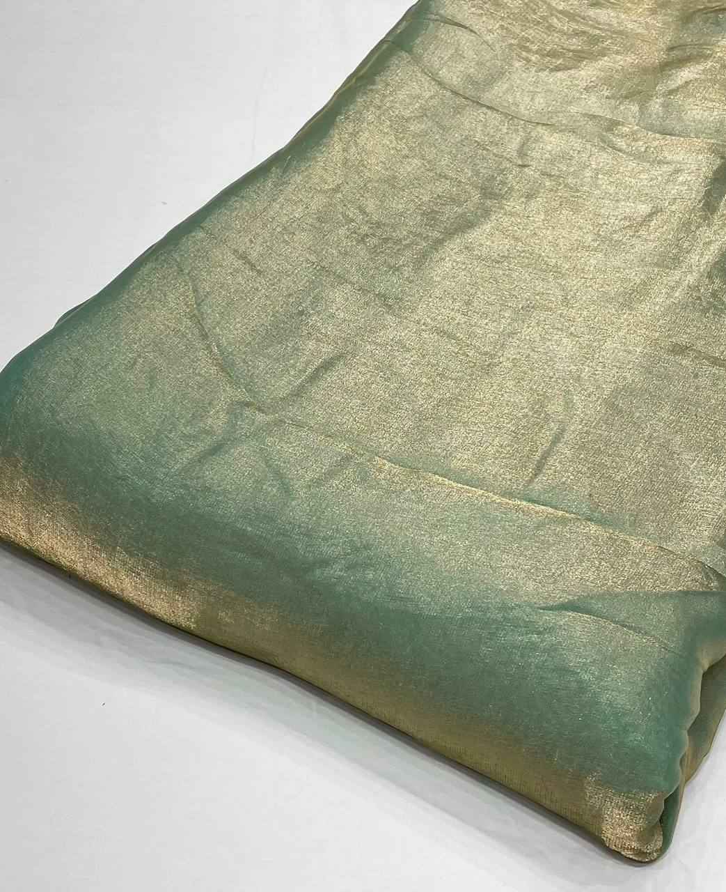 Sage Green Plain Dyed Fendi Silk Fabric