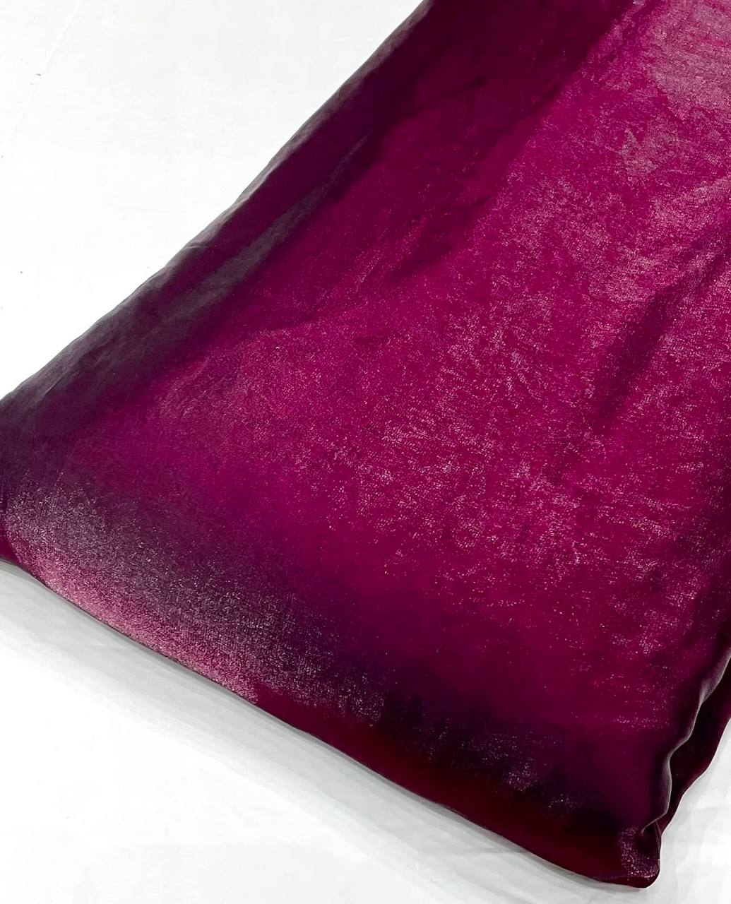Red Purple Plain Dyed Fendi Silk Fabric
