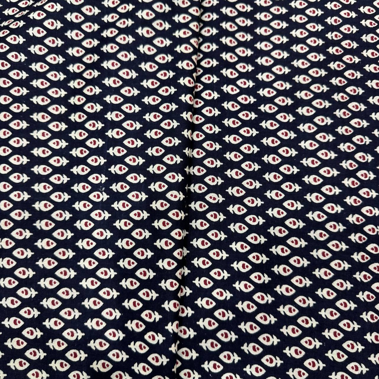 Black & Red Printed Pure Cotton Fabric