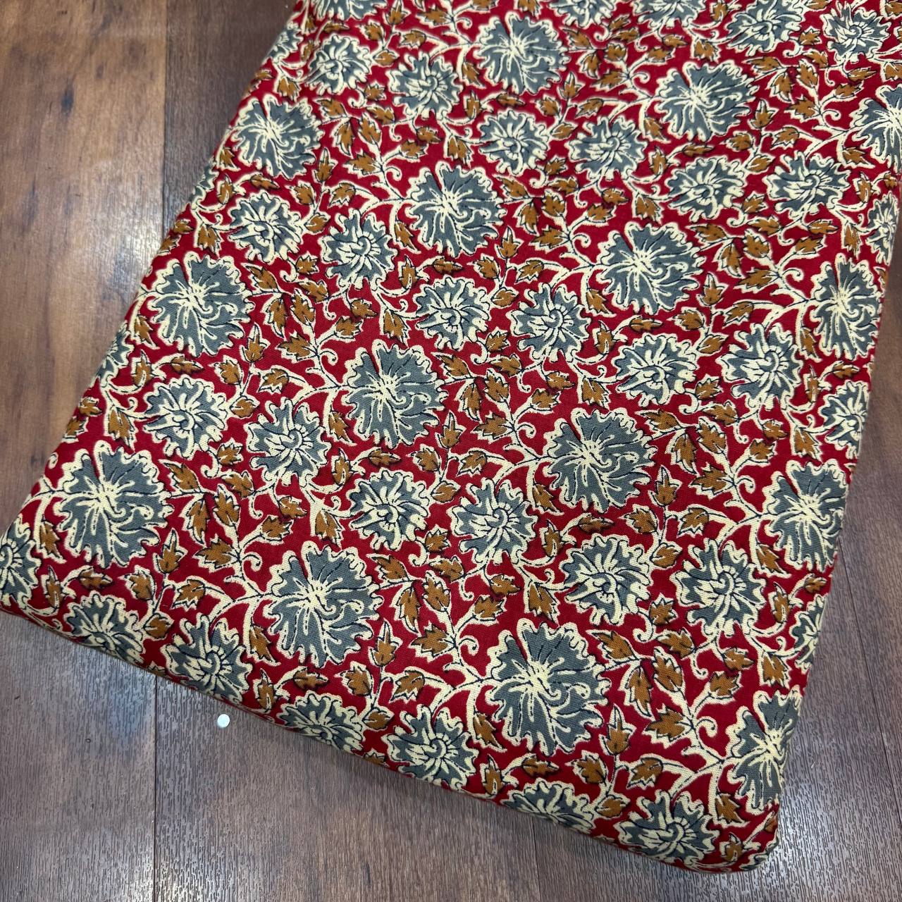 Red Kalamkari Pure Cotton Printed Fabric