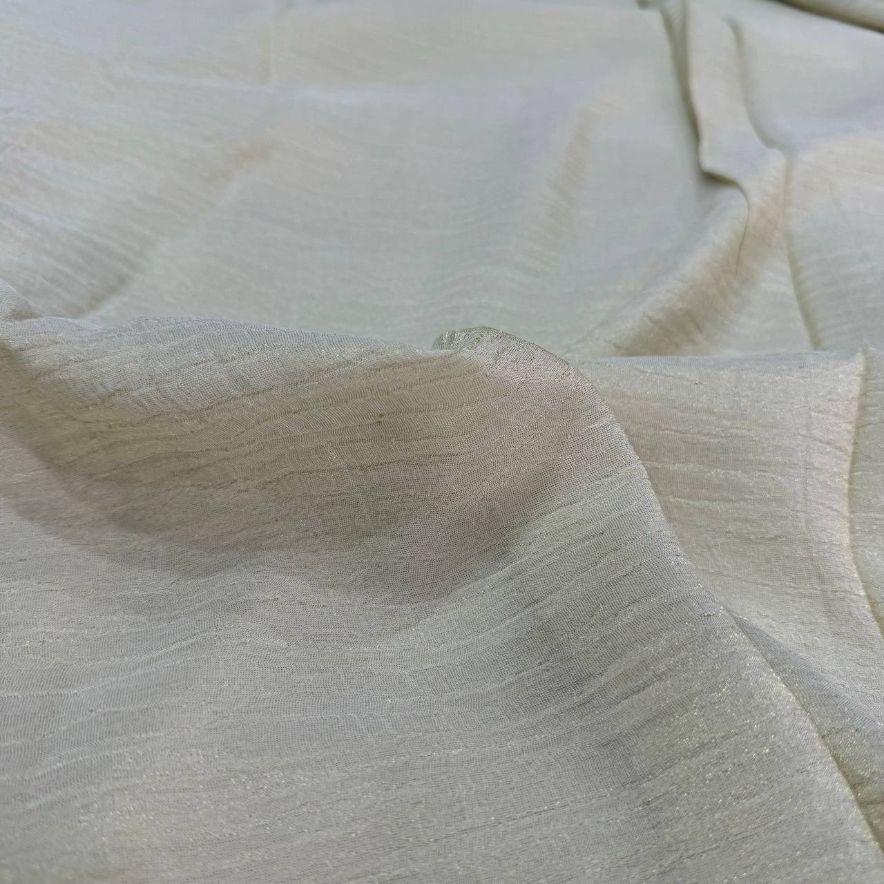 Golden Plain Dyeable Viscose Crushed Tissue Silk Fabric