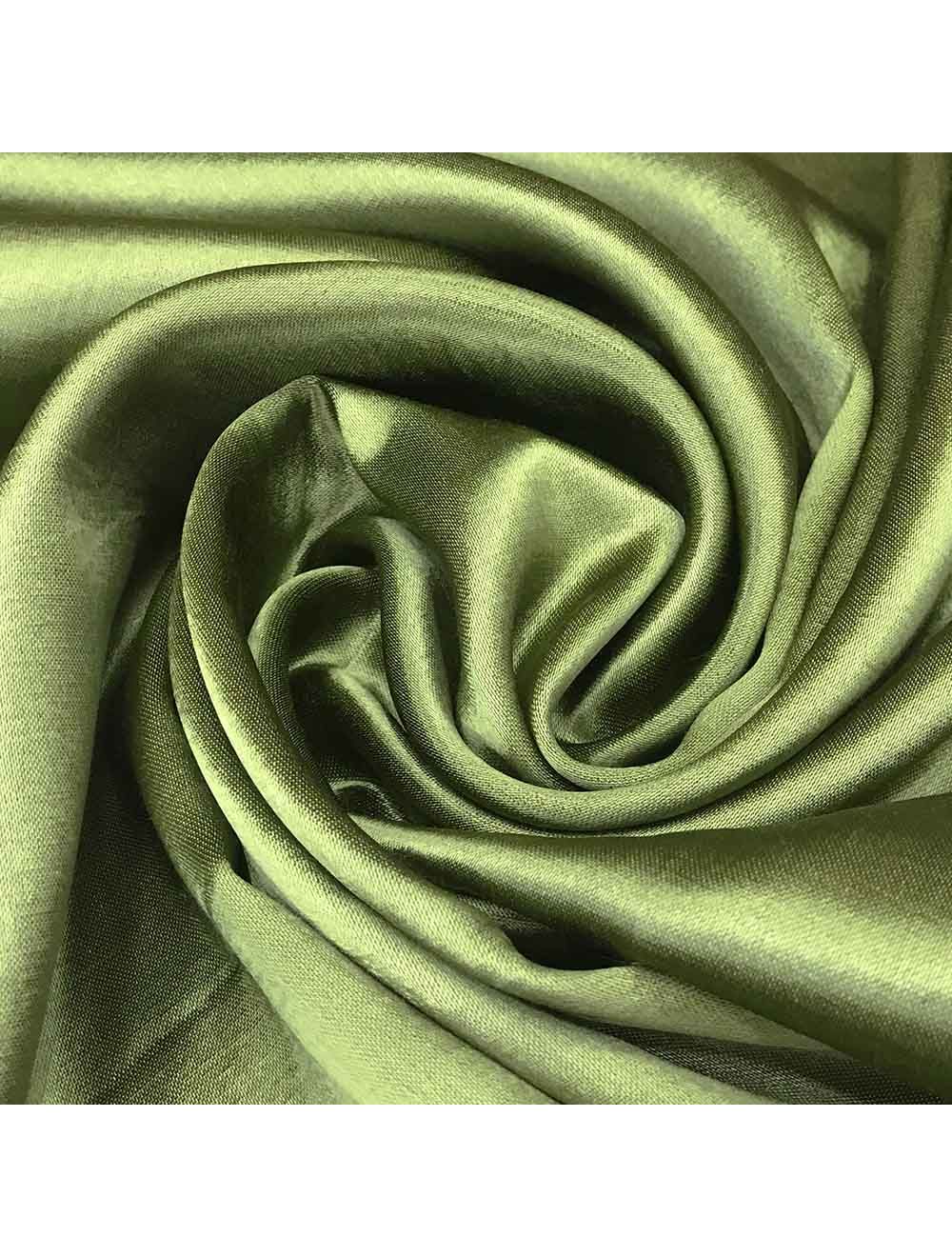 Olive Green Plain Gaji Silk Fabric