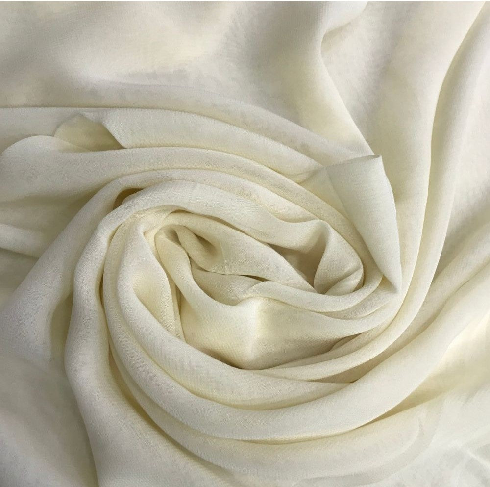 Cream Plain Viscose Georgette Fabric