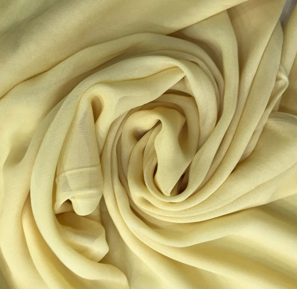 Light Yellow Plain Viscose Georgette Fabric