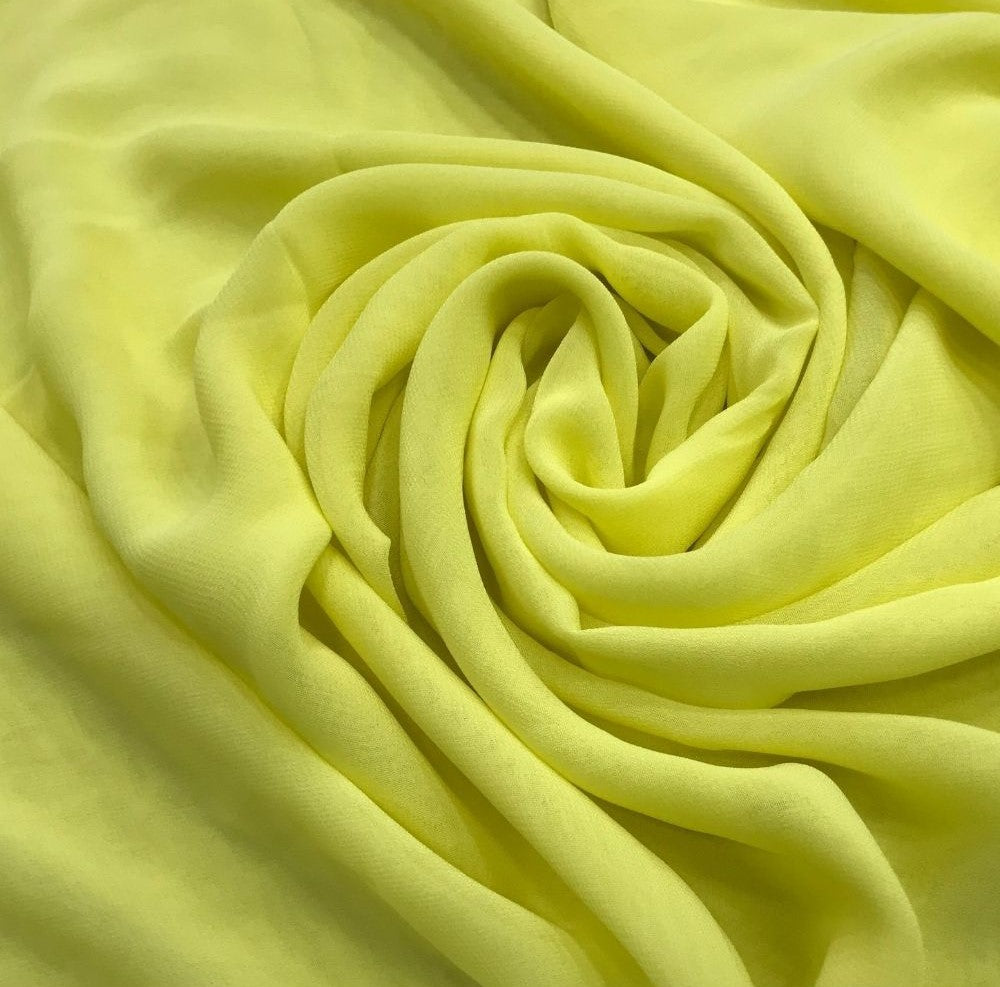 Lemon Yellow Plain Viscose Georgette Fabric