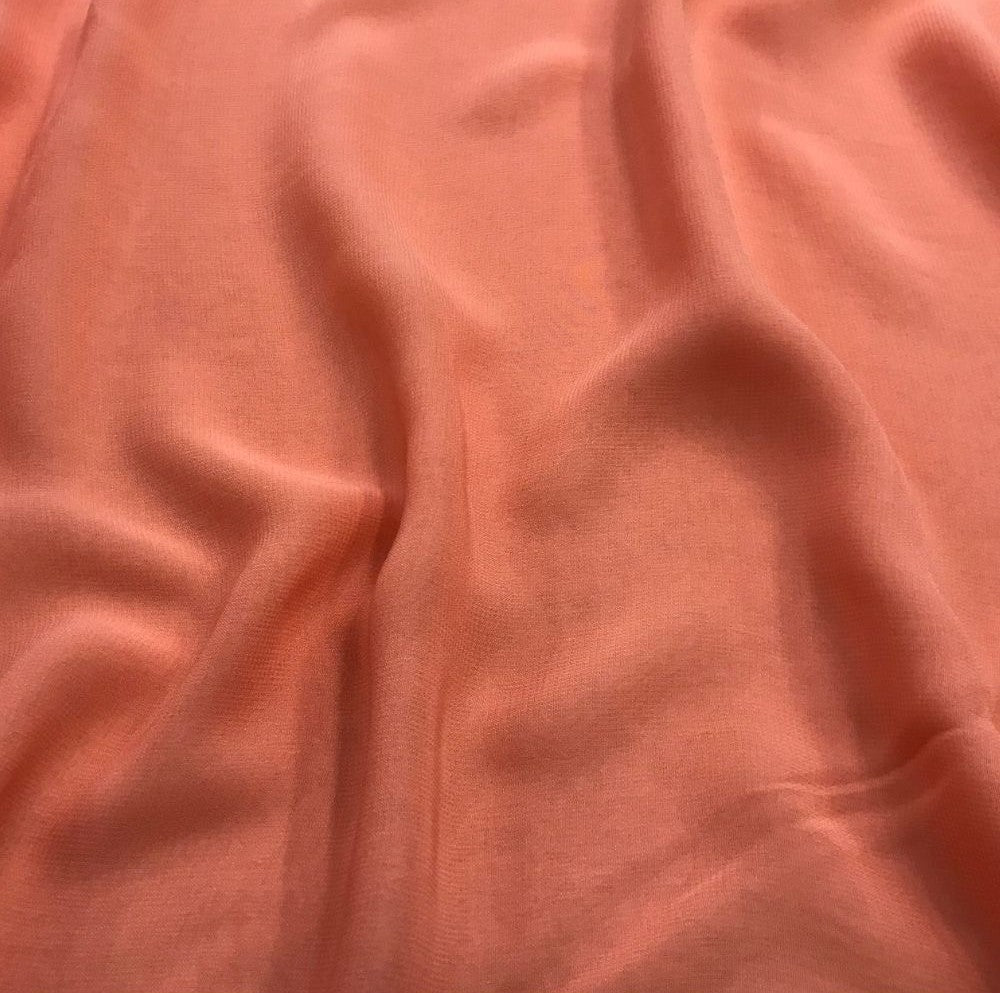Dark Peach Plain Viscose Georgette Fabric