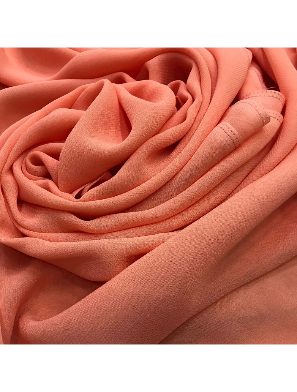 Dark Peach Plain Viscose Georgette Fabric