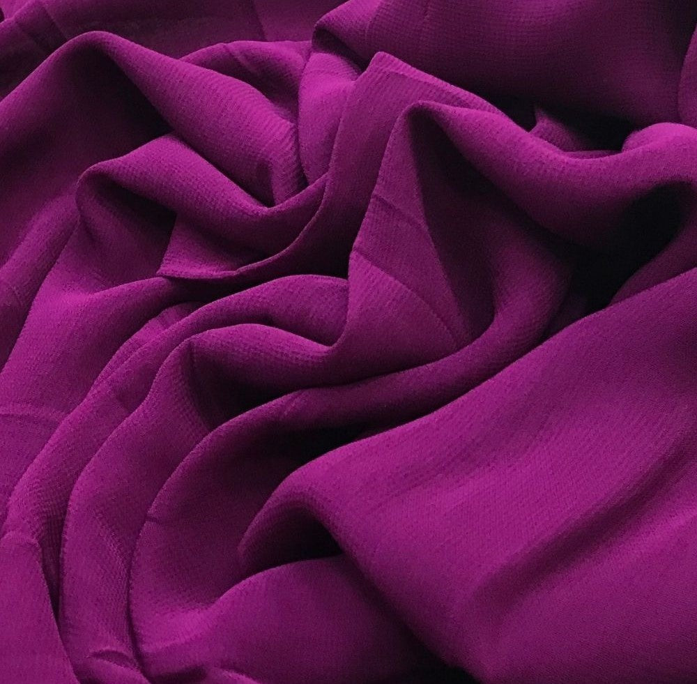 Magenta Plain Viscose Georgette Fabric