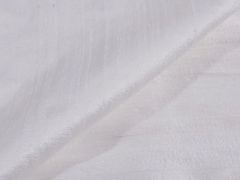 White Plain Dyed Bangalore Raw Silk Fabric