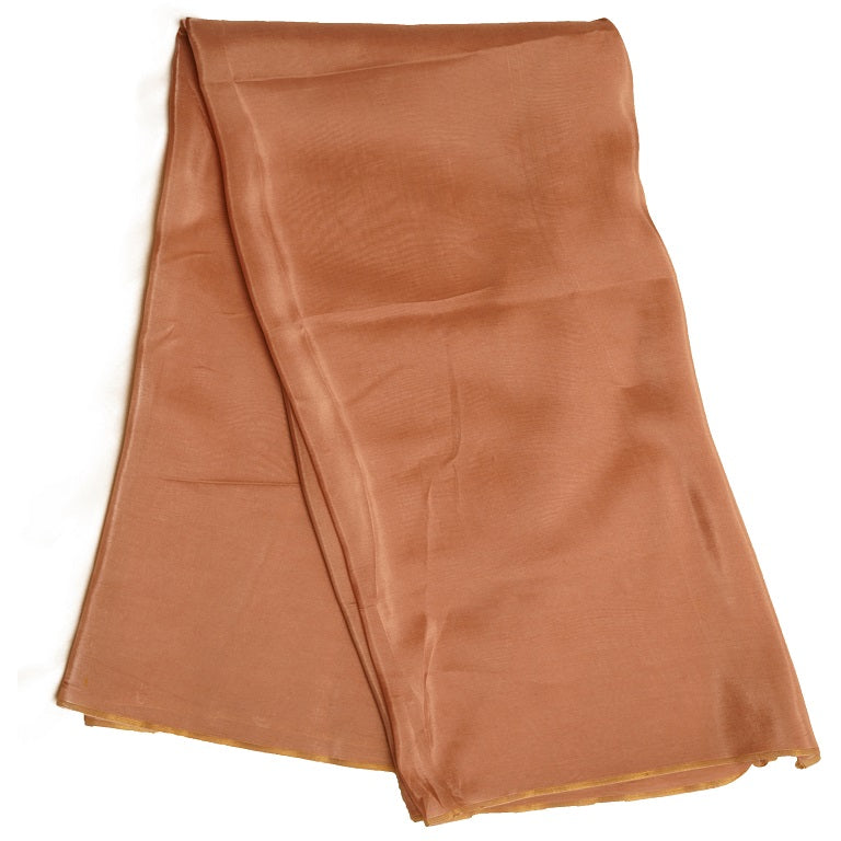 Rust Brown Plain Viscose Uppada Silk Fabric