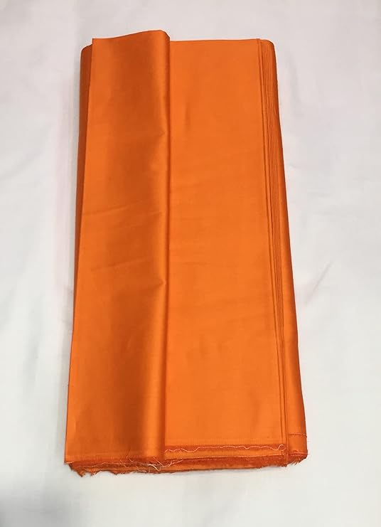 Orange Plain Dyed Cotton Satin Fabric