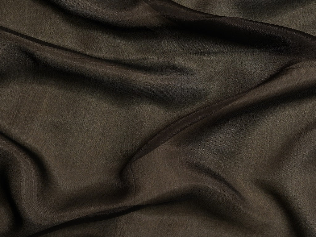 Black Plain Viscose Chinon Chiffon Fabric