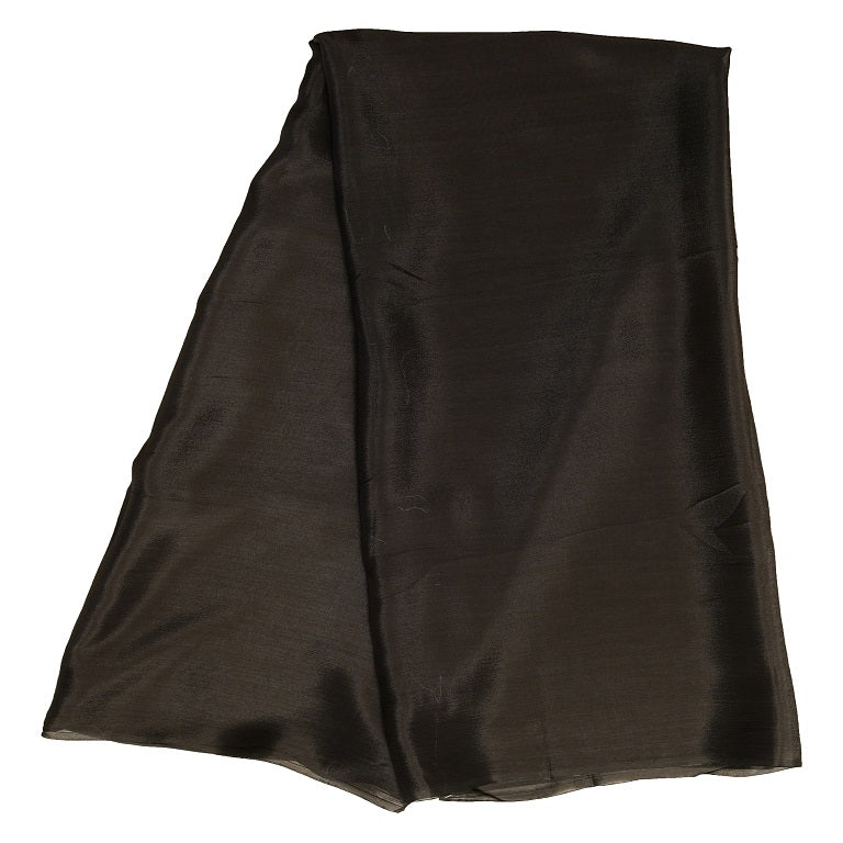 Black Plain Viscose Chinon Chiffon Fabric