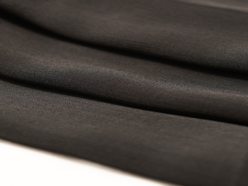 Black Plain Viscose Chinon Chiffon Fabric