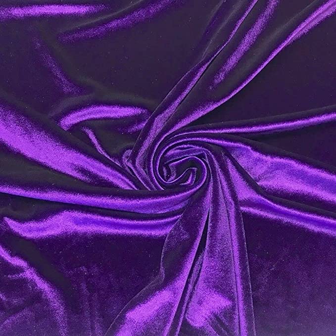 Dark Purple Plain Viscose Micro Velvet Fabric