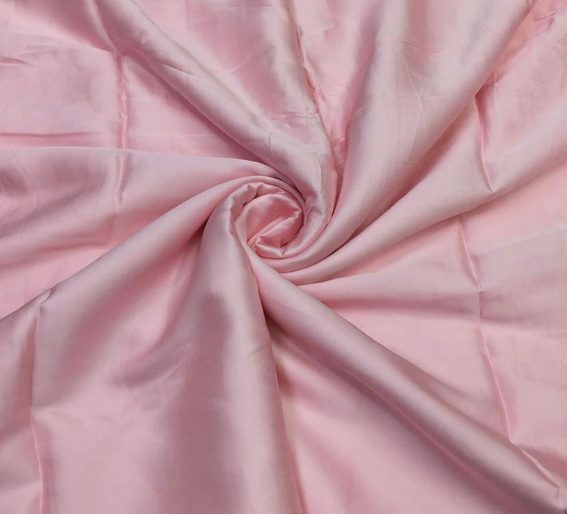 Light Pink Plain Viscose Georgette Satin Fabric