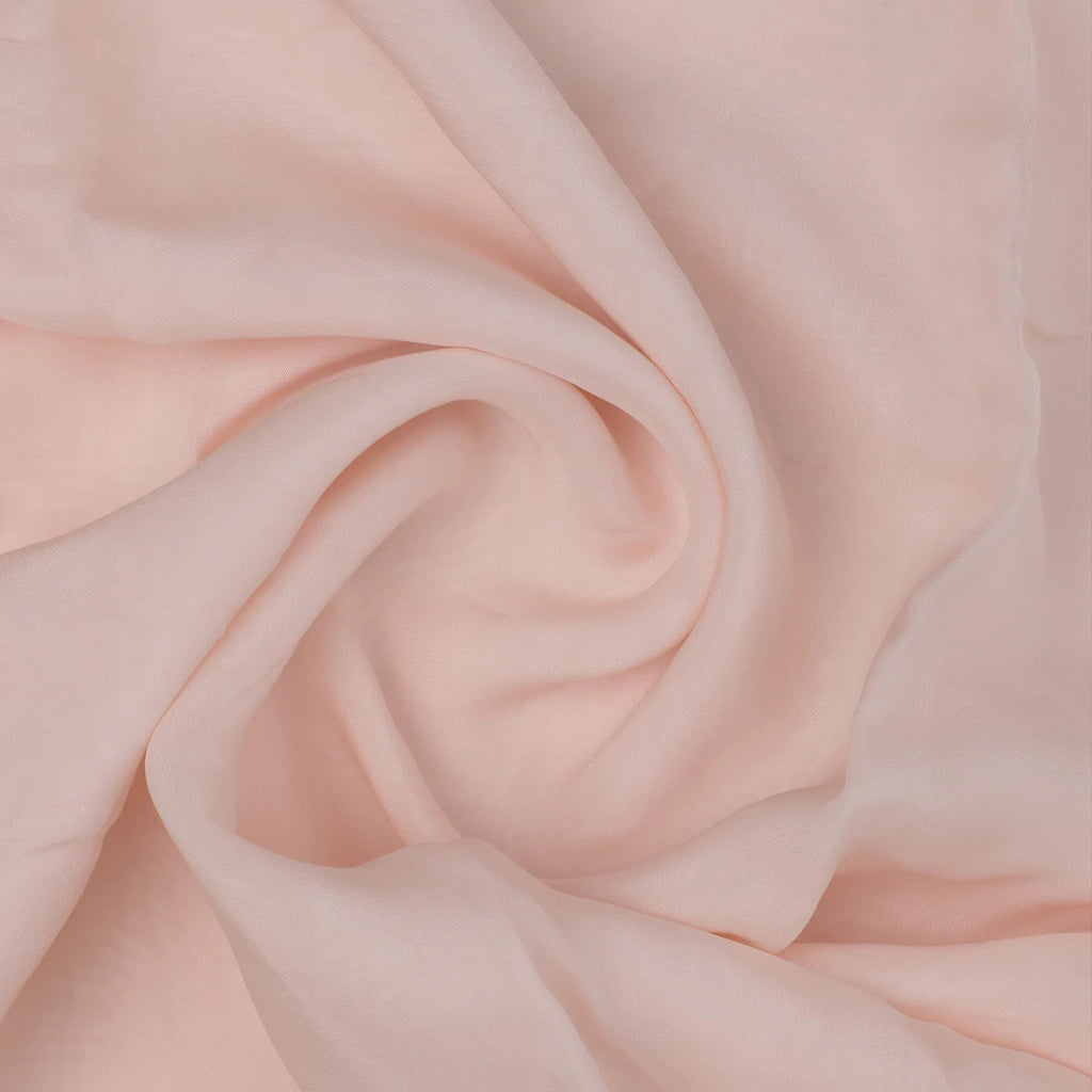 Light Peach Plain Viscose Organza Fabric