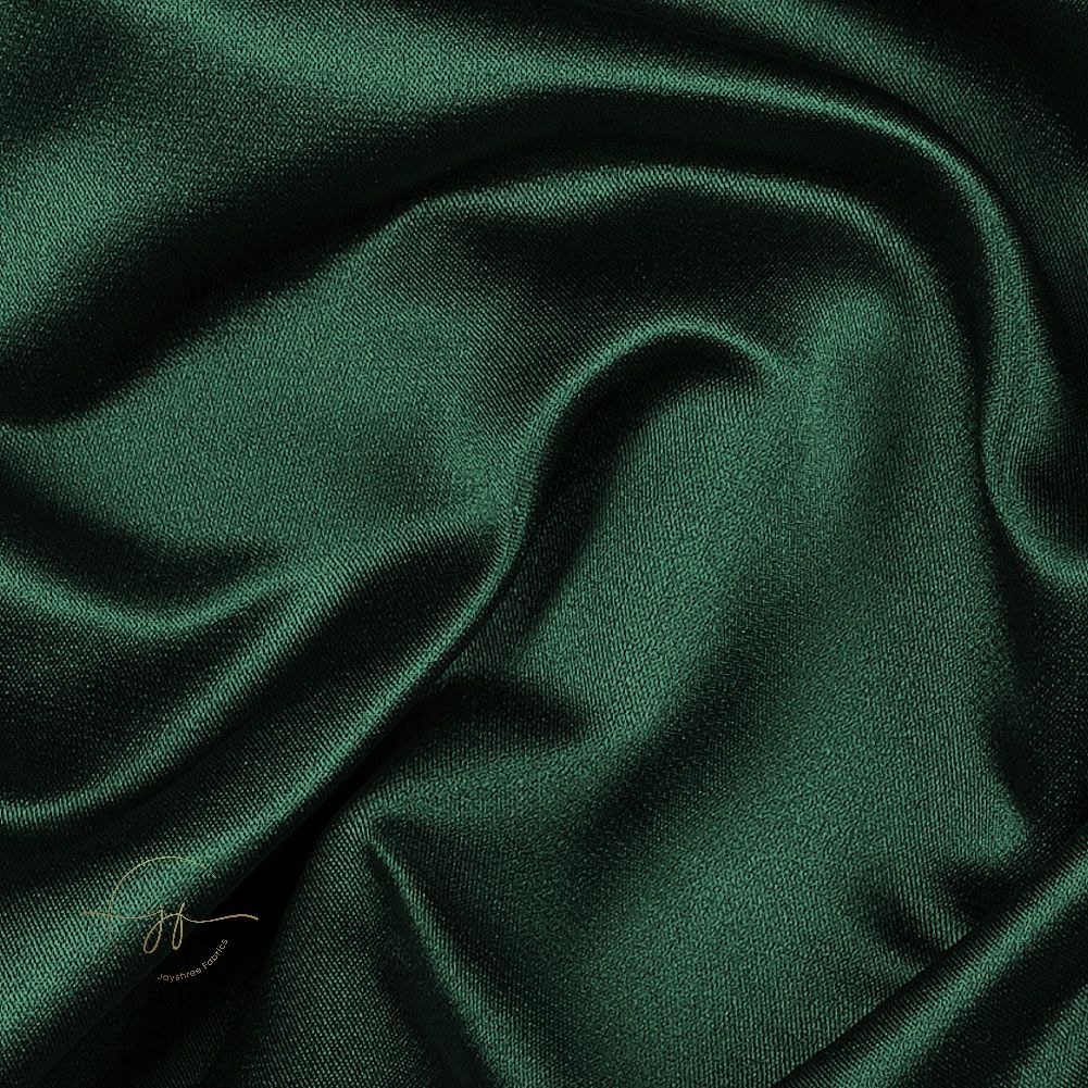 Bottle Green Plain Japan Satin Fabric