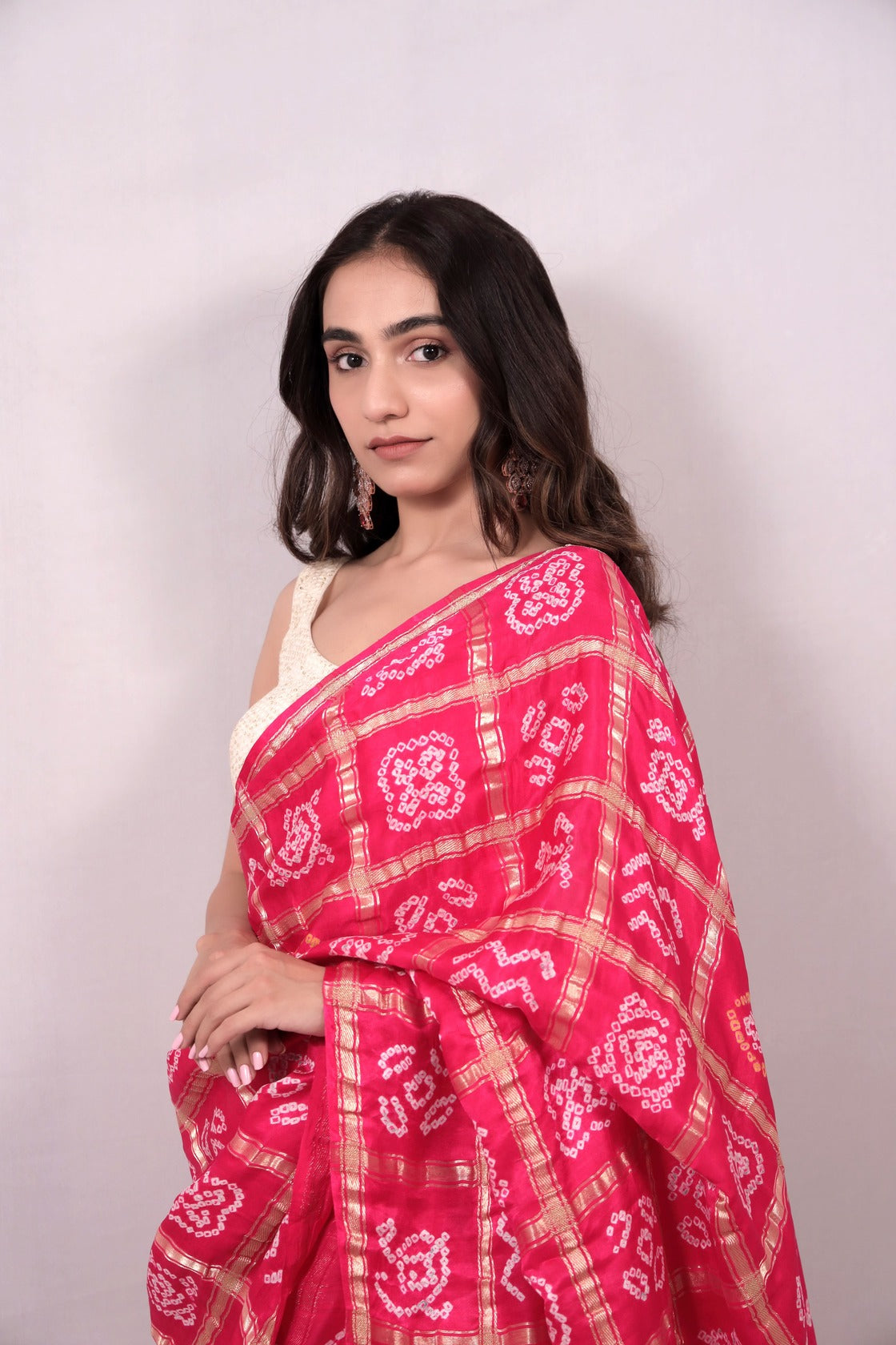 Hot Pink - Kutch Bandhani