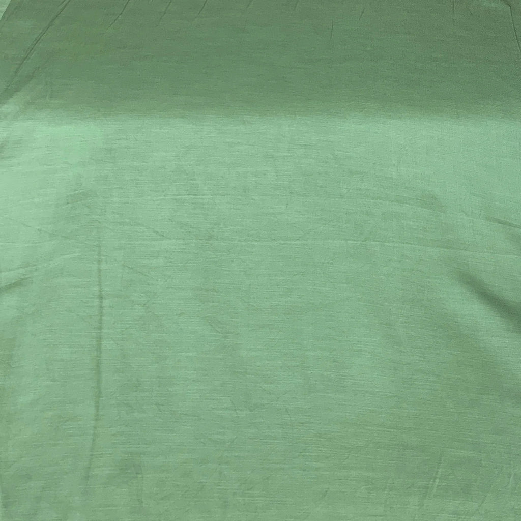 Dusty Green Plain Viscose Linen Satin Fabric
