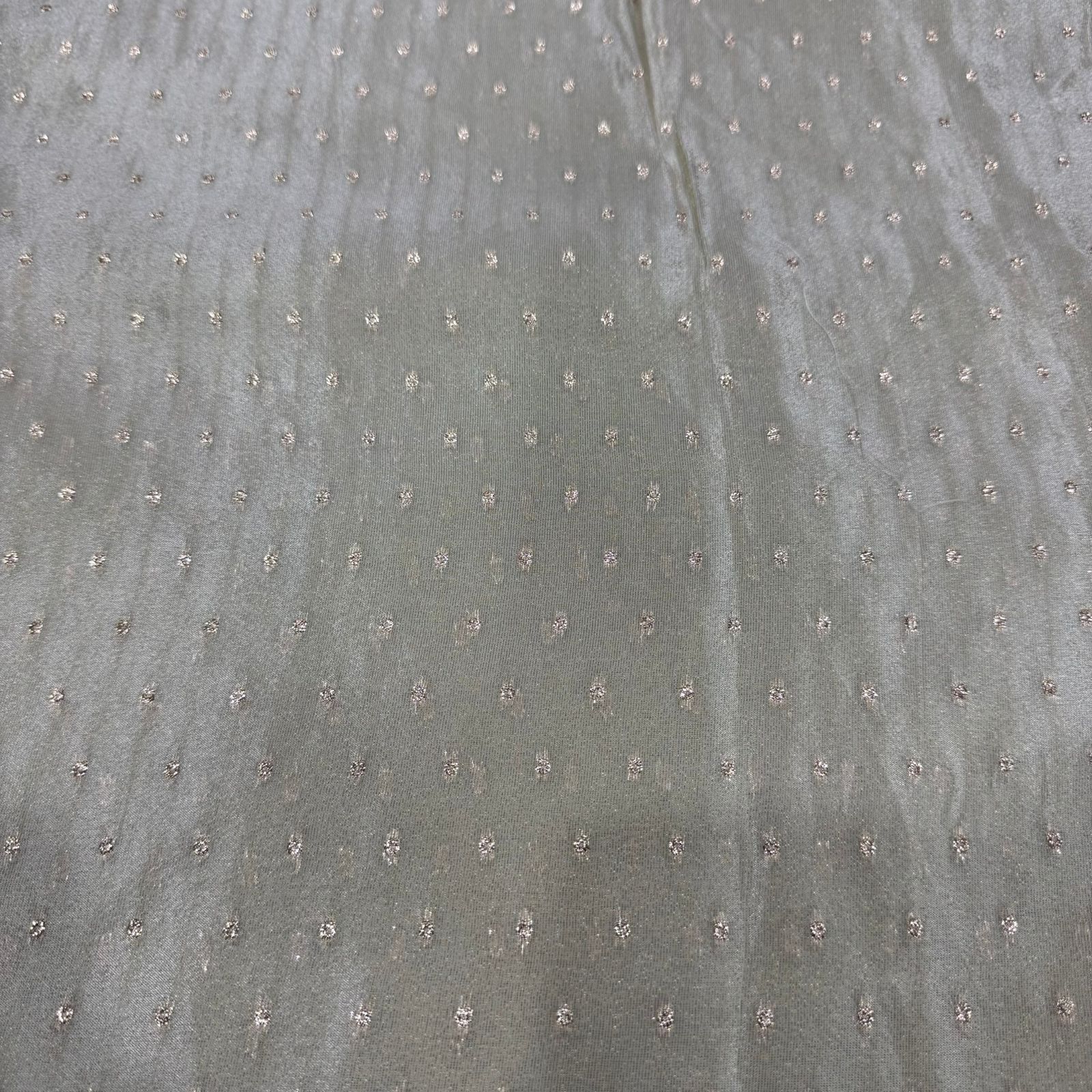 Gold Butti Floral Dyeable Zari Banarasi Viscose Gold  Tissue Silk Fabric