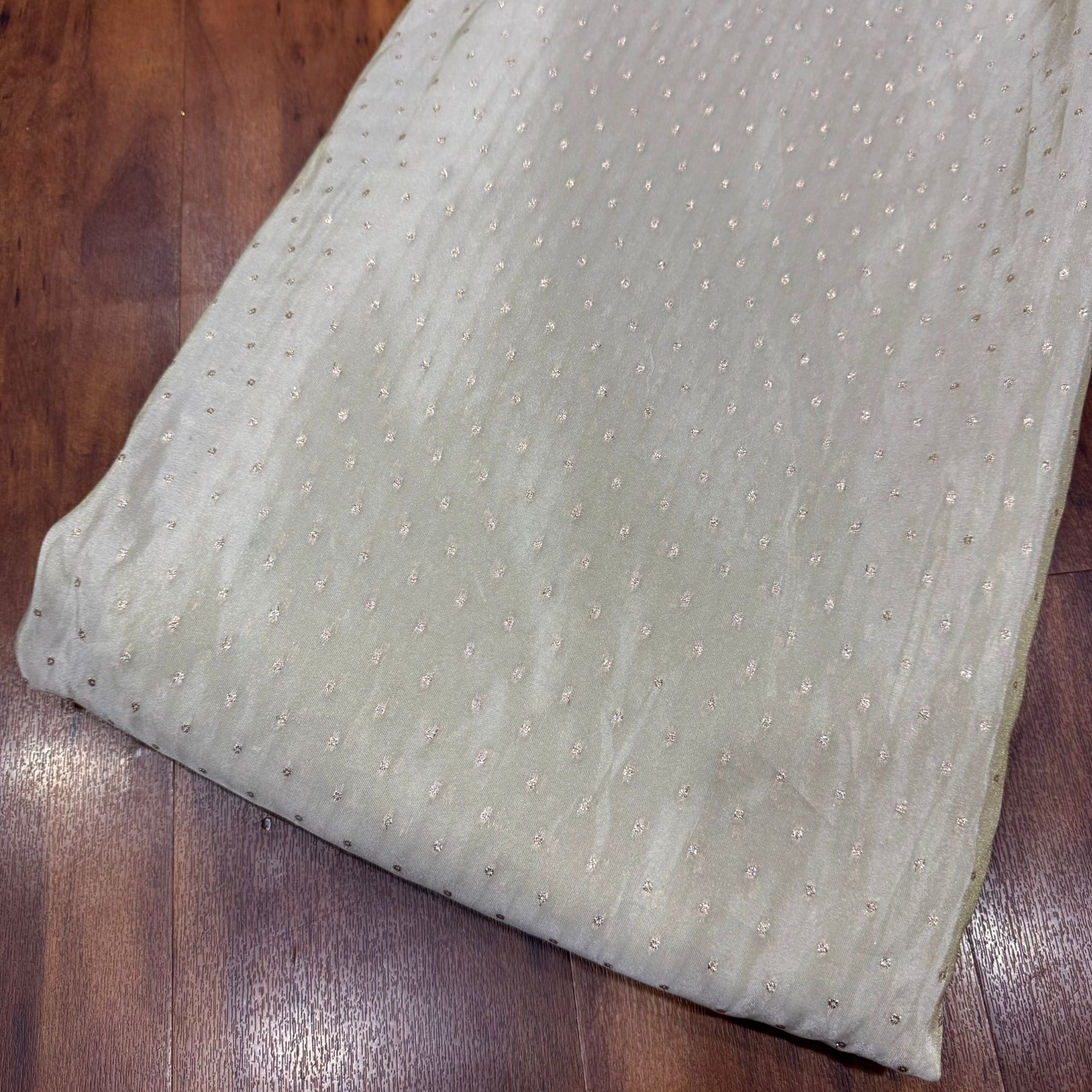 Gold Butti Floral Dyeable Zari Banarasi Viscose Gold  Tissue Silk Fabric
