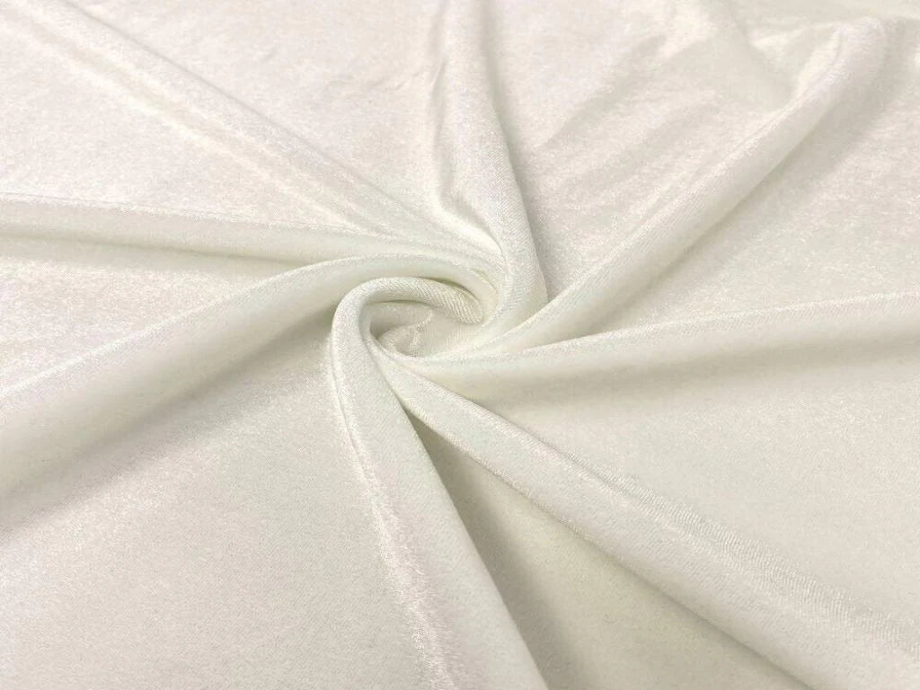 White Plain Viscose Micro Velvet Fabric