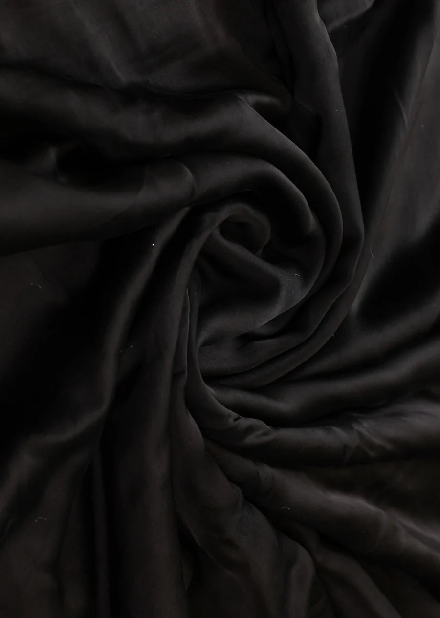 Black Plain Modal Silk Fabric