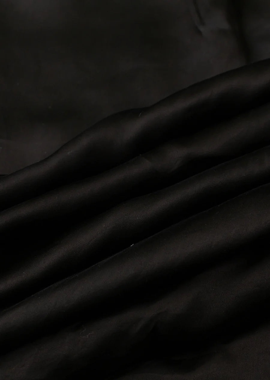 Black Plain Modal Silk Fabric