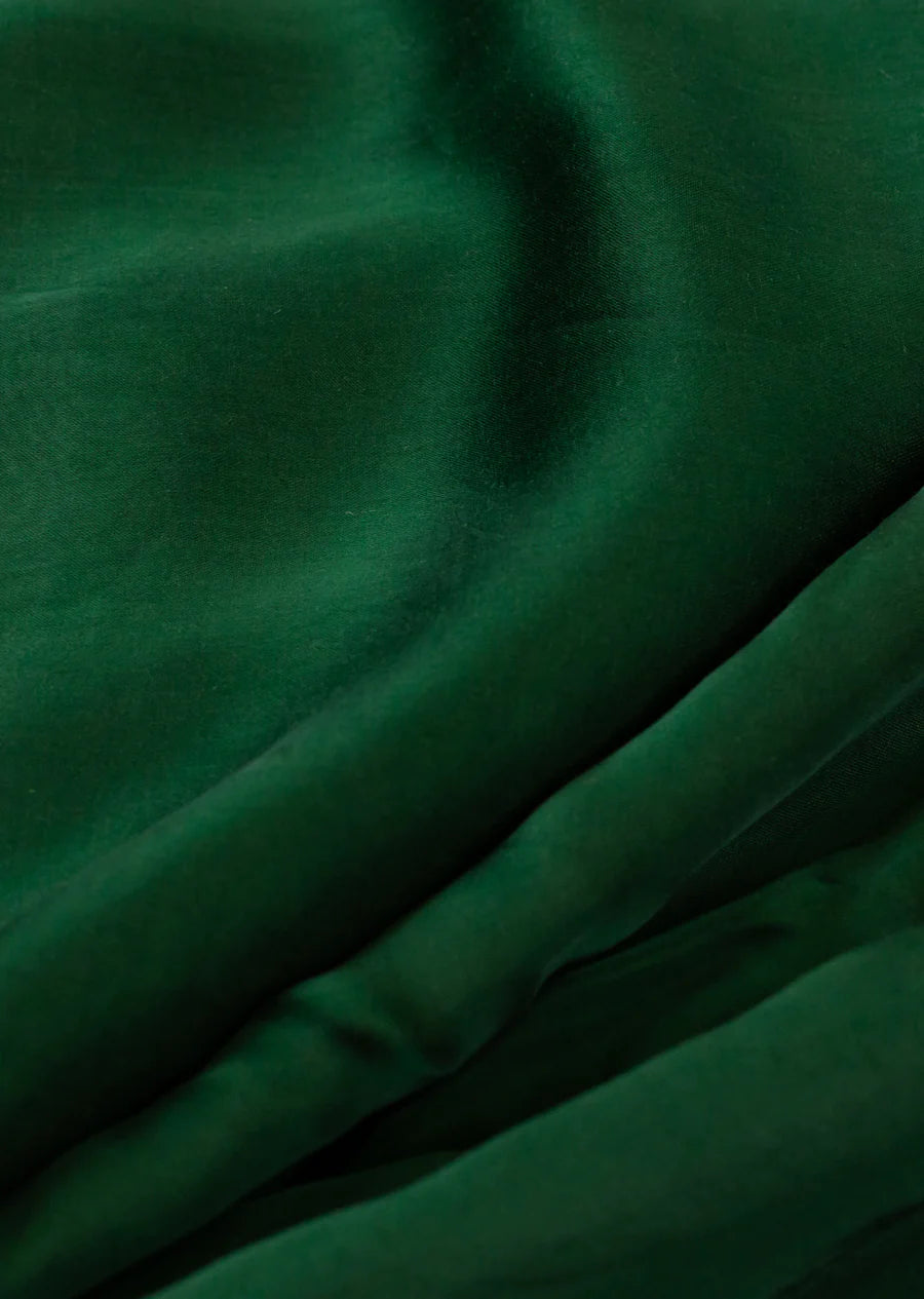 Bottle Green Plain Modal Silk Fabric