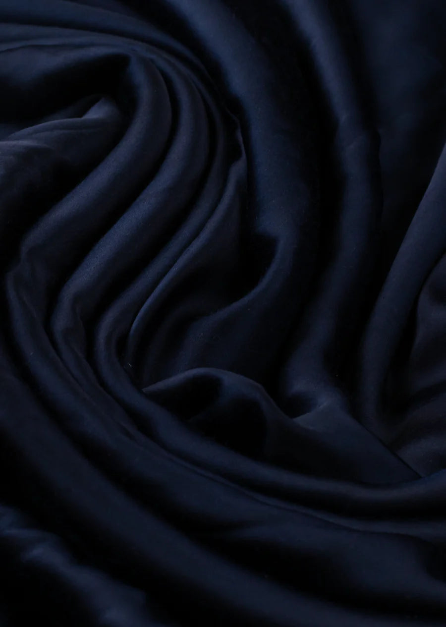 Dark Navy Blue Plain Modal Silk Fabric
