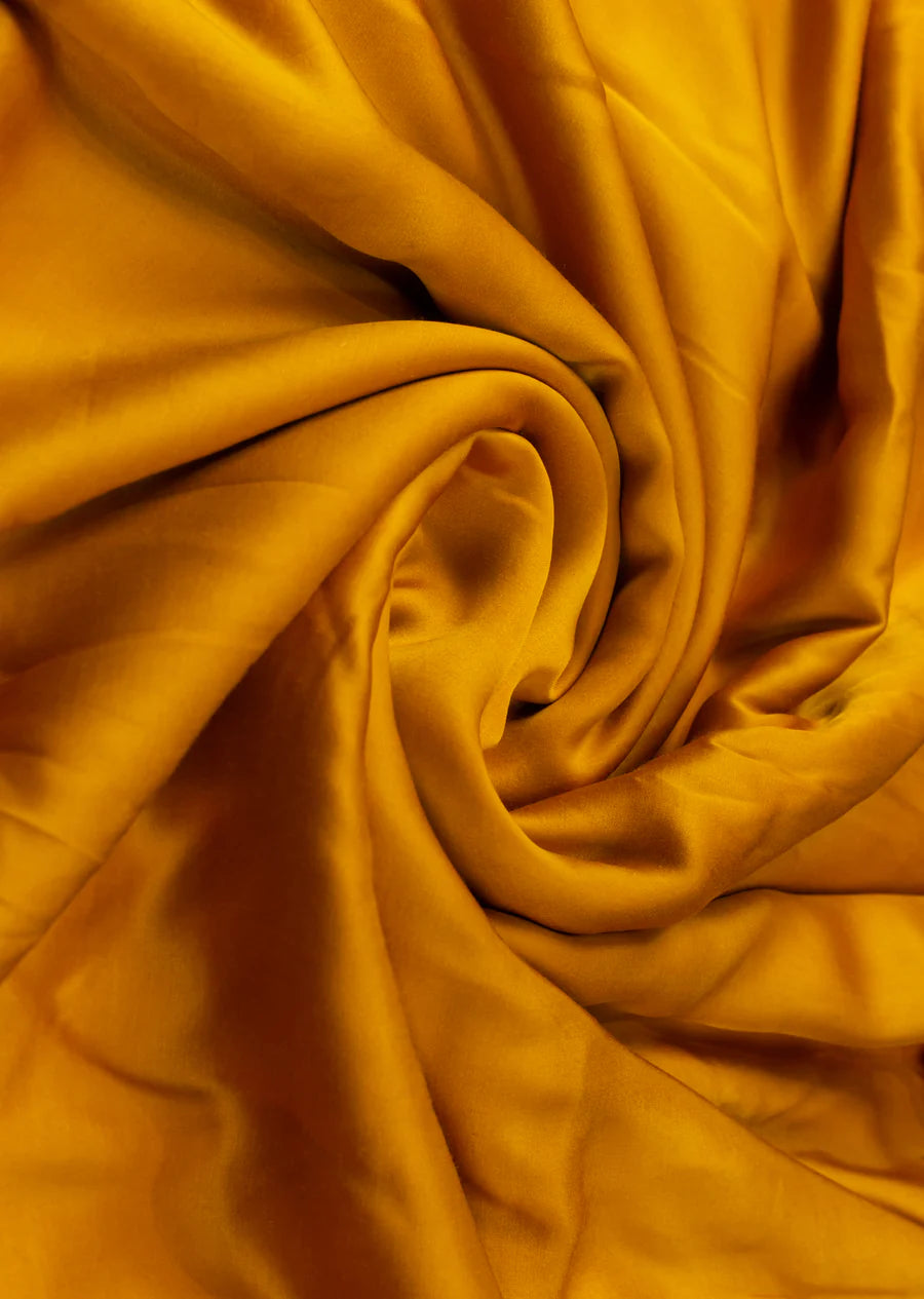 Mustard Yellow Plain Modal Silk Fabric