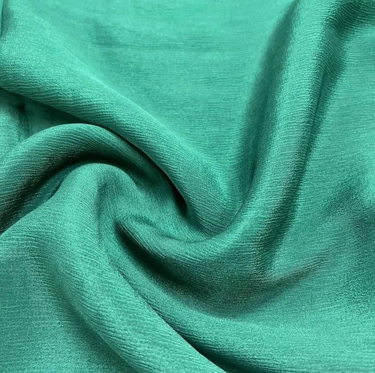 Sea Green Plain Viscose Chinon Chiffon Fabric