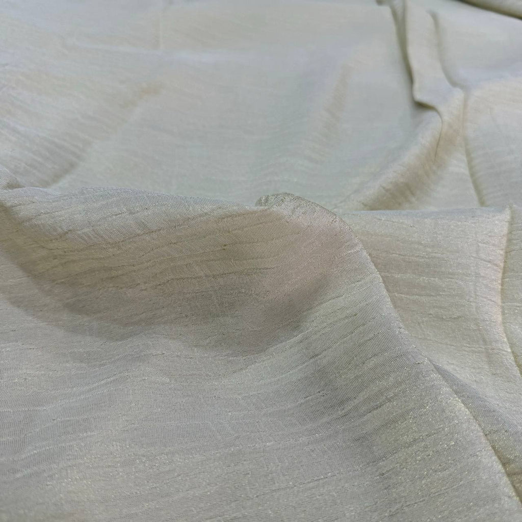 Golden Plain Dyeable Viscose Crushed Tissue Silk Fabric