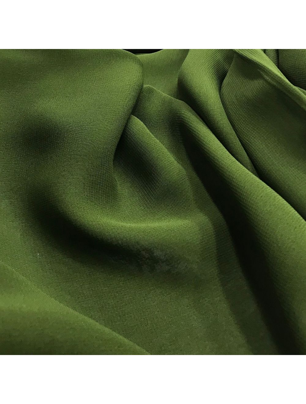 Olive Green Plain Viscose Georgette Fabric